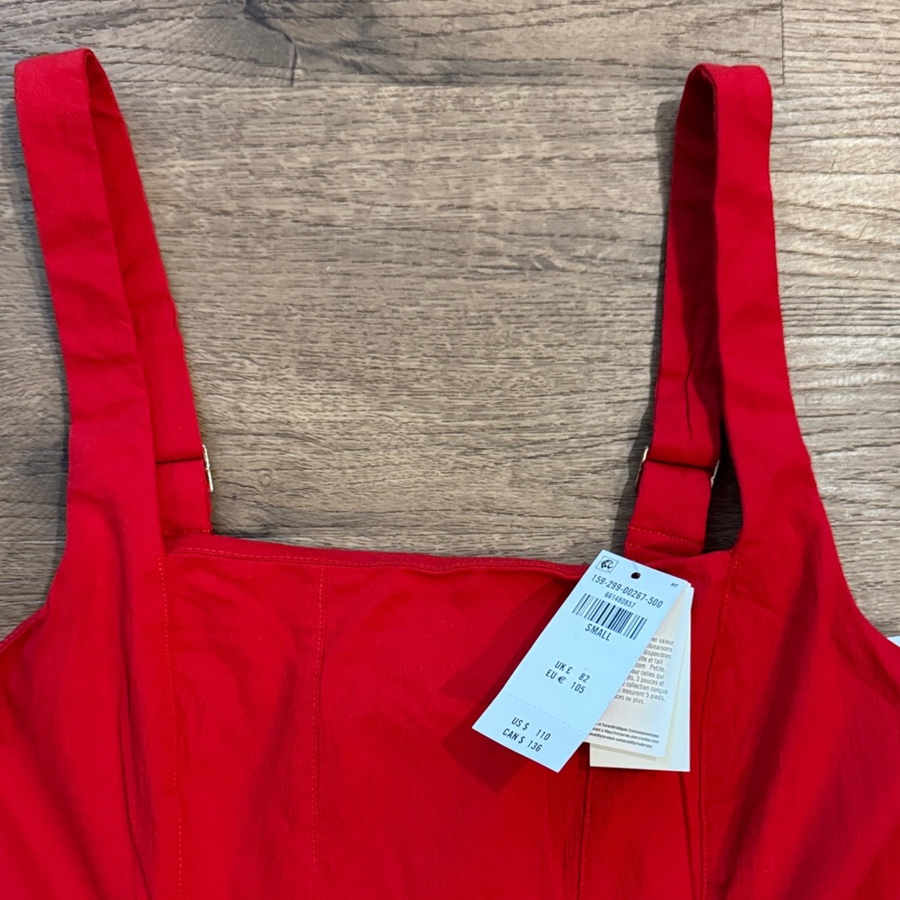 NWT Abercrombie & Fitch Bold Red Midi Dress - Picture 4 of 6